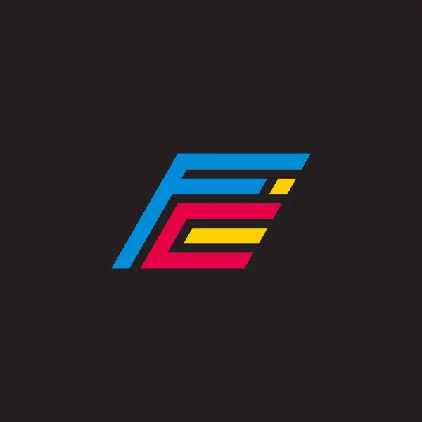 Lettre Coloré Mouvement Rapide Géométrique Logo Vecteur — Image vectorielle