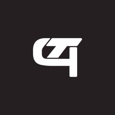 tq harfi basit bağlı geometrik logo vektörü