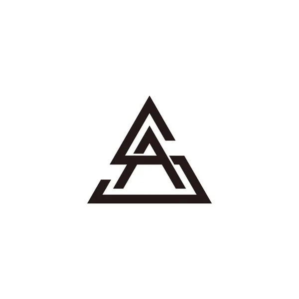 Lettre Simple Triangles Ligne Géométrique Design Logo Vecteur — Image vectorielle