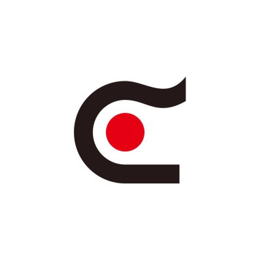 harf c nokta hareket doğrusal basit geometrik logo vektörü