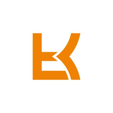harf tk basit bağlantı hattı geometrik düz logo vektörü