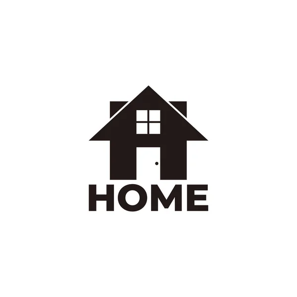 Letter Home Silhouette Simple Geometric Logo Vector — Stockvektor