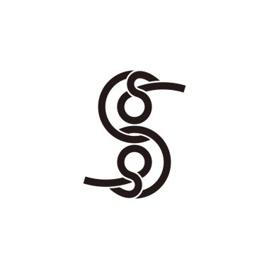 Harfler birbirine bağlı doğrusal logo vektörü