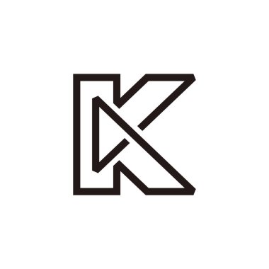 K harfi bağlı üçgen sonsuz geometrik logo vektörü