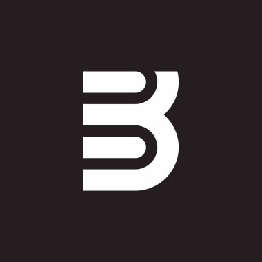 harf b basit dilim geometrik logo vektörü