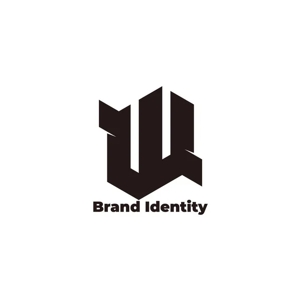 Carta Papel Dobra Geométrica Logotipo Simples Vetor —  Vetores de Stock