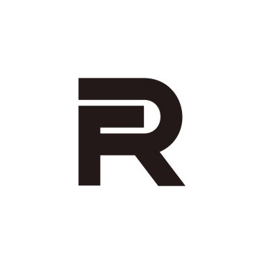 rf harfi basit geometrik çizgi logo vektörü