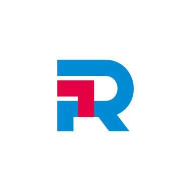 Basit renkli logo vektöründen yukarı r harfi oku