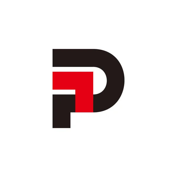 文字P矢印上単純なカラフルなロゴベクトル — ストックベクタ