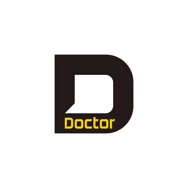 Letra Doctor Hablar Símbolo Logo Vector — Vector de stock