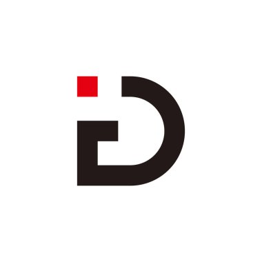 harf kimliği basit geometrik çizgi logo vektörü