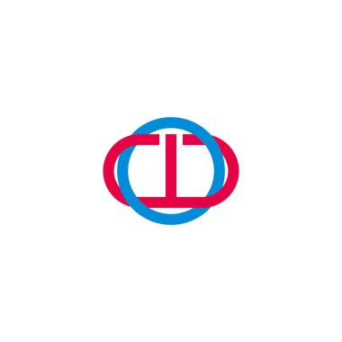 Basit harfler wo bağlantılı renkli çizgi geometrik logo vektörü