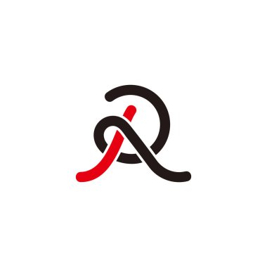 R harfi hareket çizgisi logo vektörünü çakıştırır