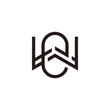 harf biz basit bağlı geometrik çizgi logo vektörü