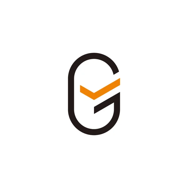 Şaretli Harf Basit Çember Geometrik Logo Vektörünü Kontrol — Stok Vektör