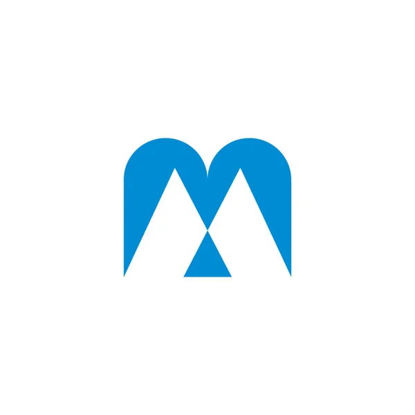 Lettre Bleu Montagne Négatif Espace Logo Vecteur — Image vectorielle