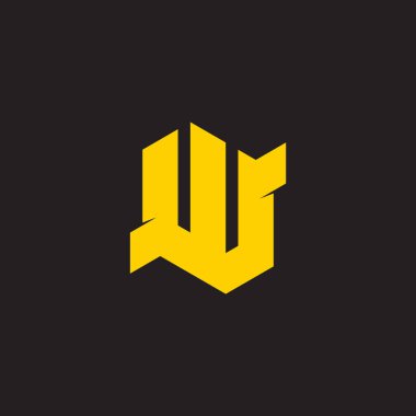 W harfi basit düz 3d geometrik logo vektörü