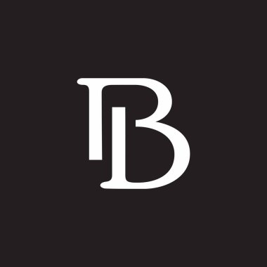 harf bp basit bağlı yazı tipi eğrileri logo vektörü