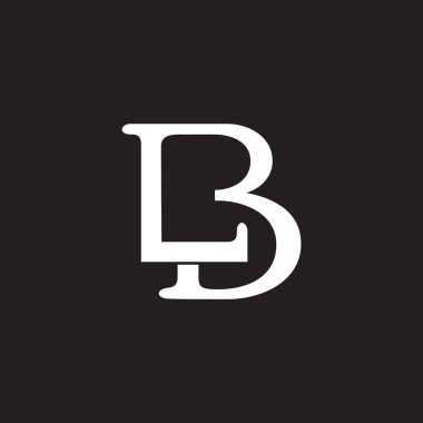 harf lb basit yazı tipi geometrik logo vektörü