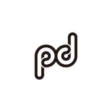 harf pd basit döngü ince çizgi logo vektörü