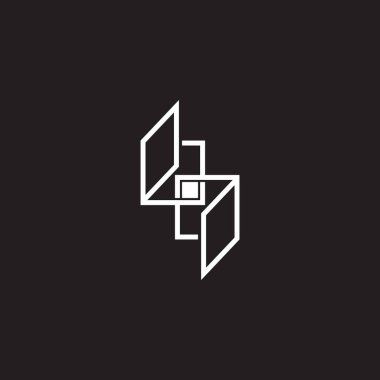 harf bq bağlantılı çerçeve çizgisi basit geometrik logo vektörü