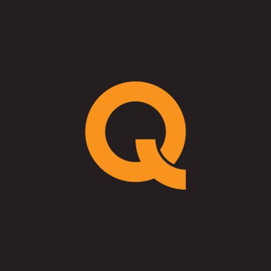 Q harfi basit geometrik çizgi dilimi logo vektörü