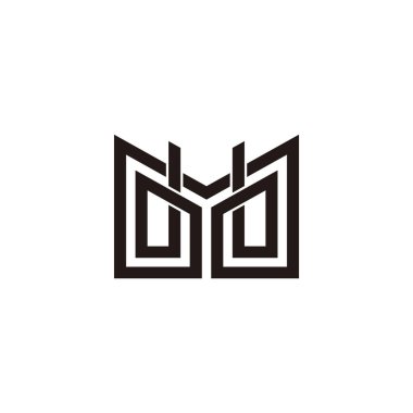 mb harfi bağlı geometrik bağlantılı çizgi logosu