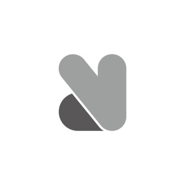 harf dv basit gölge geometrik eğri logo vektörü