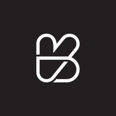 harf vb sonsuz geometrik çizgi logo vektörü