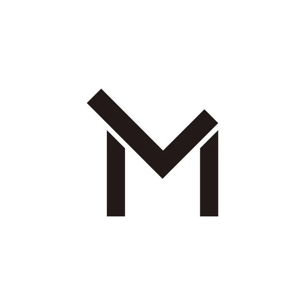 Letras Linha Vinculada Simples Vetor Logotipo Geométrico — Vetor de Stock