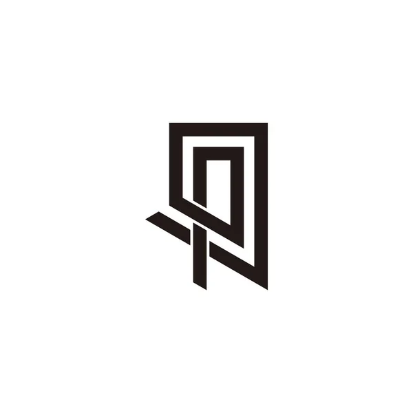 Carta Espiral Linear Quadro Geométrico Logotipo Vetor — Vetor de Stock