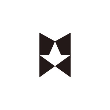m harfi aşağı ok basit geometrik logo vektörü
