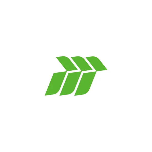 Huruf Stripes Leaf Motion Geometric Logo Vektor - Stok Vektor