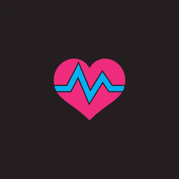 Letra Pulso Cardíaco Médico Simple Vector Logotipo Geométrico — Vector de stock
