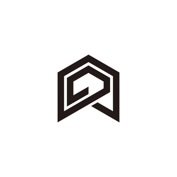 Buchstabe Dach Einfach Geometrisch Home Symbol Logo Vektor — Stockvektor