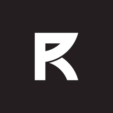 harf pr basit düz çizgi logo vektörü