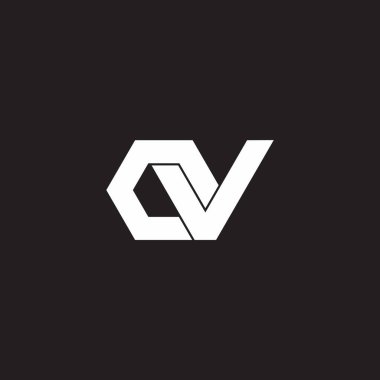 bağlı geometrik çokgen harfi basit logo vektörü