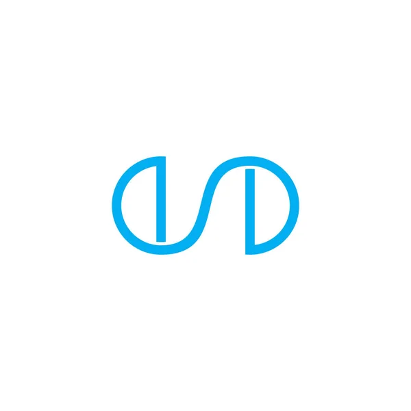 Letter Simple Geometric Lines Art Linked Logo Vector — Stok Vektör