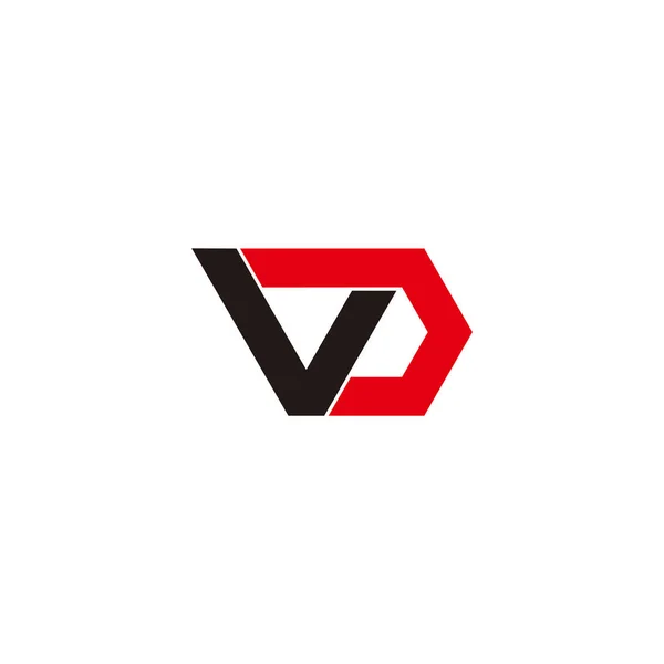 Bokstav Dvd Färgglada Länkade Polygon Geometrisk Logotyp Vektor — Stock vektor