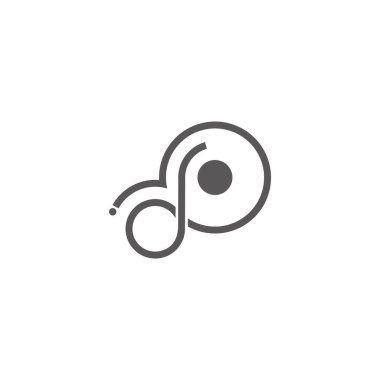 dp harfi daireler nokta basit geometrik logo vektörü