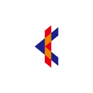 K harfi mozaik renkli bağlı logo vektörü