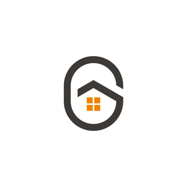 Harfi Emlak Basit Geometrik Logo Vektörü — Stok Vektör