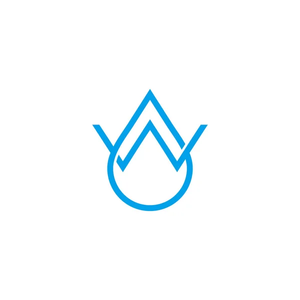Buchstabe Blaues Wasser Flach Einfaches Symbol Geometrischer Vektor — Stockvektor