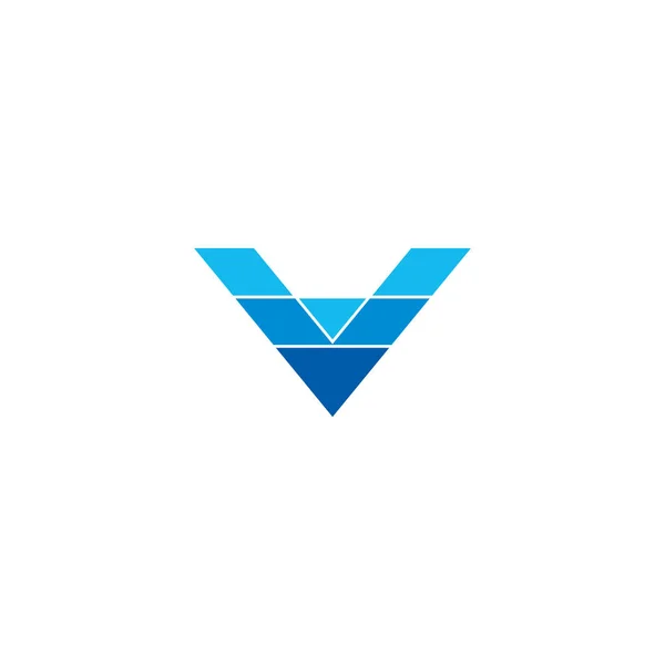 Letra Gradiente Azul Agua Geométrica Logotipo Vector — Vector de stock