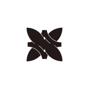 Yaprak silueti sembolü basit geometrik logo vektörü