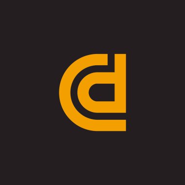 harf cd basit geometrik çizgi logo vektörü
