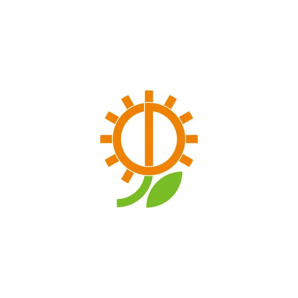 Letra Sol Flor Simple Logotipo Geométrico Vector — Vector de stock