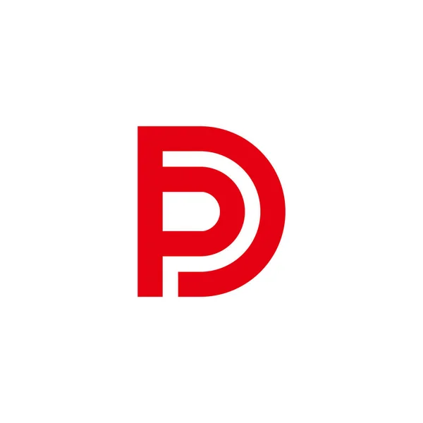 文字Dpリンク幾何学的赤ロゴベクトル — ストックベクタ