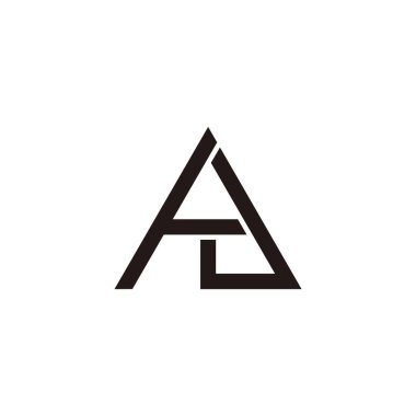 harf tj basit geometrik çizgi logo vektörü