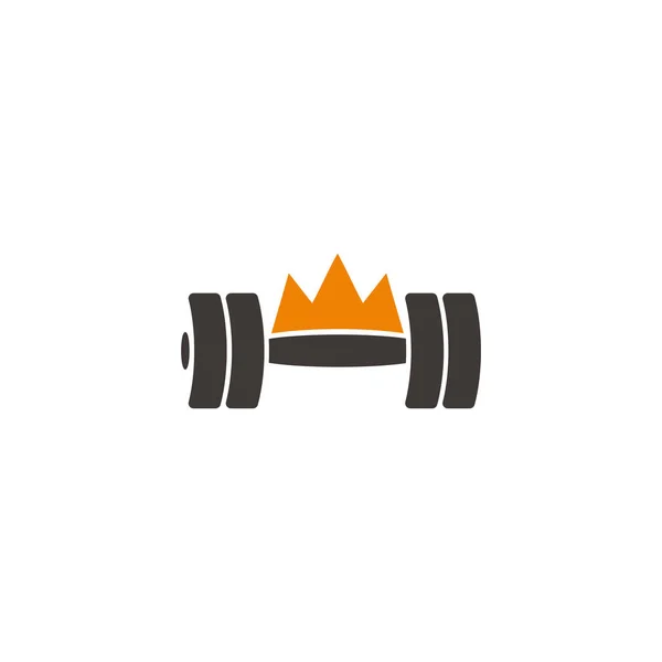Βασιλιάς Dumbbell Απλό Στέμμα Γυμναστήριο Σύμβολο Διάνυσμα Λογότυπο — Διανυσματικό Αρχείο